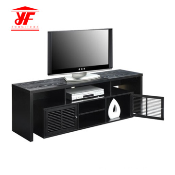 Móveis de madeira escura TV Stand com armazenamento